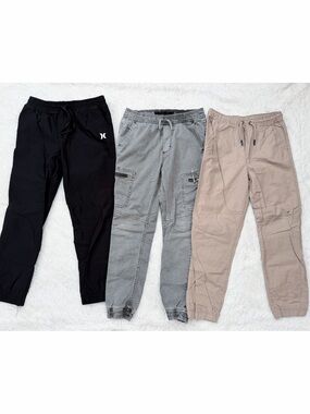 Jogger Style Pants Bundle in Black, Gray, and Beige 10/12